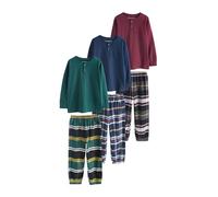 NEXT Garçon Pyjamas tissés à Carreaux, Lot de 3 Multi-Couleurs 11 Ans