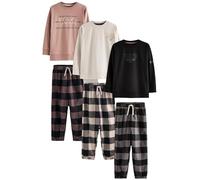 NEXT Garçon Pyjamas tissés à Carreaux, Lot de 3 Neutral/Black 15 Ans