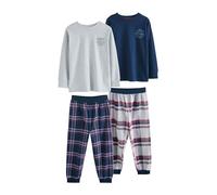 NEXT Garçon Pyjamas tissés à Manches Longues et Carreaux, Lot de 2 Grey/Blue 3 Ans