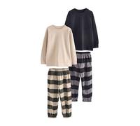 NEXT Garçon Pyjamas tissés à Manches Longues et Carreaux, Lot de 2 Noir/Gris 16 Ans
