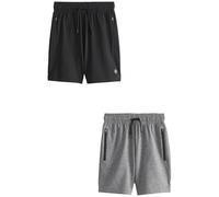 NEXT Garçon Short de Sport légers, Lot de 2 Noir/Gris 6 Ans
