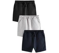 NEXT Garçon Short en Jersey 100% Coton, Lot de 3 Noir/Gris/Bleu Marine 5 Ans