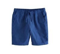 NEXT Garçon Short en Lin mélangé à Enfiler, Lot de 1 Bleu Marine rayé 5 Ans
