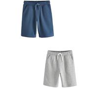 Next Garçon Shorts Basiques en Jersey, Lot de 2 Bleu/Gris 9 Ans