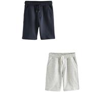 NEXT Garçon Shorts Basiques en Jersey, Lot de 2 Bleu Marine/Anthracite 10 Ans
