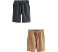 NEXT Garçon Shorts Basiques en Jersey, Lot de 2 Pierre Grise 8 Ans