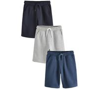 NEXT Garçon Shorts Basiques en Jersey, Lot de 3 Navy/Blue/Grey 6 Ans