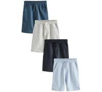 NEXT Garçon Shorts Basiques en Jersey, Lot de 4 Bleu/Bleu Marine 7 Ans
