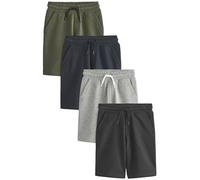 NEXT Garçon Shorts Basiques en Jersey, Lot de 4 Noir/Bleu Marine 16 Ans