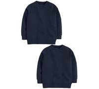 NEXT Garçon Sweat d'école à col Ras du Cou, Lot de 2 Bleu Marine 10 Ans
