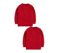 NEXT Garçon Sweat d'école à col Ras du Cou, Lot de 2 | Doublure en polaire, Encolure et poignets côtelés, Tissu mélangé riche en coton