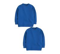 NEXT Garçon Sweat d'école à col Ras du Cou, Lot de 2 | Doublure en polaire, Encolure et poignets côtelés, Tissu mélangé riche en coton