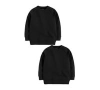 NEXT Garçon Sweat d'école à col Ras du Cou, Lot de 2 | Doublure en polaire, Encolure et poignets côtelés, Tissu mélangé riche en coton