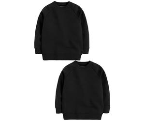 NEXT Garçon Sweat d'école à col Ras du Cou, Lot de 2 Noir 8 Ans