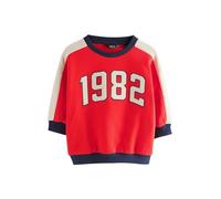 NEXT Garçon Sweat Ras du Cou imprimé sur l’Ensemble Red 1982 5 Ans-6 Ans