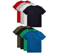 NEXT Garçon T-Shirt 100% Coton à Manches Courtes, Lot de 8 Rouge/Noir/Gris/Blanc/Bleu/Vert 6 Ans