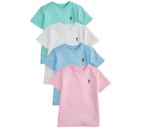 NEXT Garçon T-Shirt à Manches Courtes et cerf brodé, Lot de 4 Pastels 10 Ans