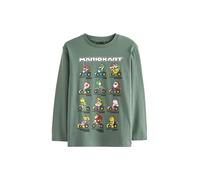 NEXT Garçon T-Shirt à Manches Longues à Motif Gaming Mario Kart Green 7 Ans