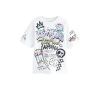 NEXT Garçon T-Shirt décontracté à Manches Courtes et imprimé White Graffiti 6 Ans