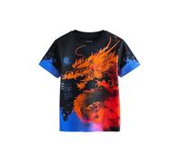 NEXT Garçon T-Shirt Standard à Manches Courtes et imprimé sur l'ensemble Black/Orange Dragon 8 Ans