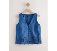 next Gilet à bordure en crochet bleu FR 56 (EU 54)