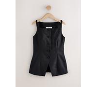 next Gilet à col montant en lin riche Noir FR 40 (EU 38)