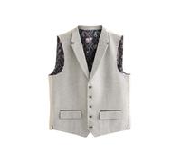 Next Gilet de costume beige / gris / blanc, Taille 44