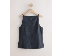 next Gilet sans manches à bretelles boutonné en lin bleu FR 44 (EU 42)