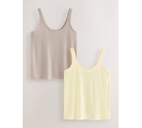 next Gilets à Col dégagé en Lin 2 Pack Brun FR 42 (EU 40)