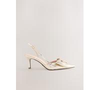 Next Gold Forever Comfort Point Toe Bow Slingback Heels Gold 6 EU 39