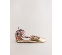 Next Gold Forever Comfort Two Part Tie Up Ballet Flats Gold EU 38 (UK 5)