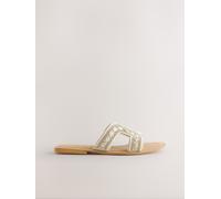 Next Gold Leather Standard/Wide Fit Forever Comfort Mules