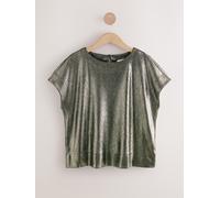 Next Gold Metallic Lame Short Sleeve Boxy T-Shirt