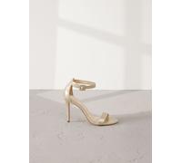 Next Gold Signature Premium Leather High Round Toe Simple Sandals