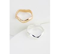 Next Gold/Silver Tone Wave Rings 2 Pack
