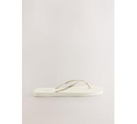 Next Gold Square Toe Flip Flops