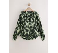 Next Green Animal Long Sleeve V-Neck Jersery Blouse