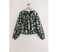 Next Green/Black Animal Print Long Sleeve Bubble Hem Top