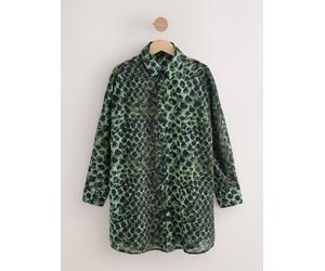 Next Green/Black Beach Shirt Cover-Up