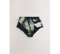 Next Green/Black Leaf High Waist Bikini Bottoms