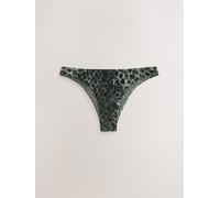 Next Green/Black Leopard Print Brazilian High Leg Bikini Bottoms