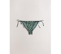 Next Green/Black Leopard Print Tie Side Bikini Bottoms