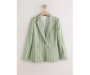 Next Green/Ecru Stripe N. Premium Single Breasted Blazer with Linen