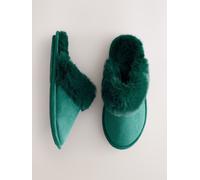 Next Green Faux Fur Suede Mule Slippers