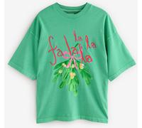 Next Green Festive 'Fa La La' Christmas Graphic 100% Cotton T-Shirt