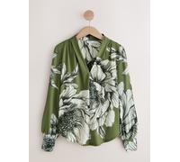 Next Green Floral Long Sleeve V-Neck Blouse