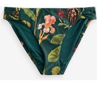 Next Green Floral Ruched Side High Leg Bikini Bottoms