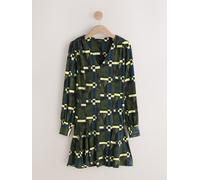 Next Green Geo Print Long Sleeve A-Line Mini Dress Green Geo Print EU 52 (UK 24)