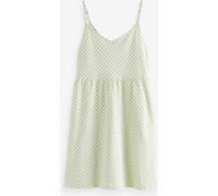 Next Green Gingham 100% Cotton Seersucker Mini V-Neck Cami Summer Dress Green Gingham 22