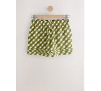 Next Green Gingham Tie Waist Shorts Green Gingham EU 48 (UK 20)